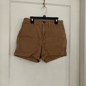 Madewell Brown High-Rise Utility shorts